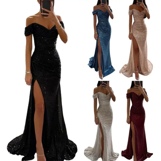 Heidi-Mode | Kleid Elegant Off-Shoulder Abendkleid