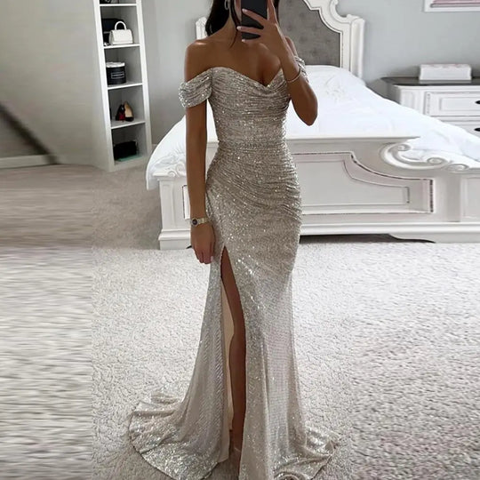 Heidi-Mode | Kleid Elegant Off-Shoulder Abendkleid