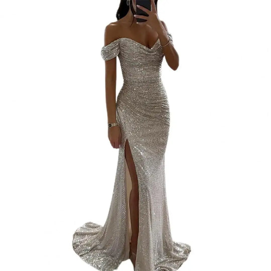 Heidi-Mode | Kleid Elegant Off-Shoulder Abendkleid