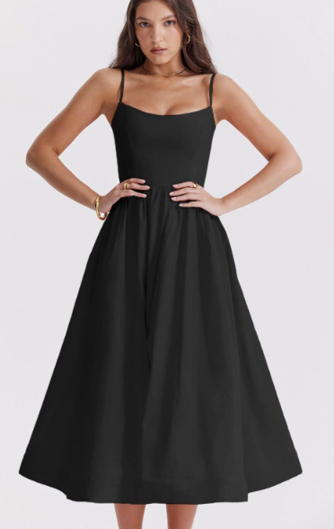 Elegantes Midikleid mit Schnürverschluss hinten