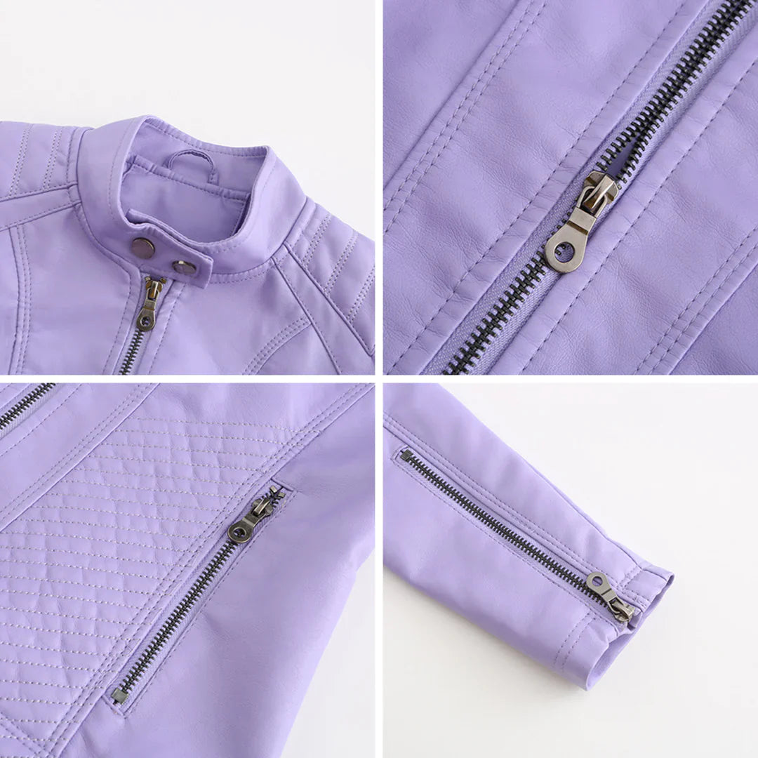 Heidi-Mode | Kunstleder Bikerjack für Damen