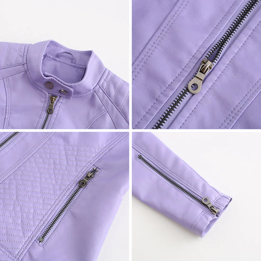 Heidi-Mode | Kunstleder Bikerjack für Damen