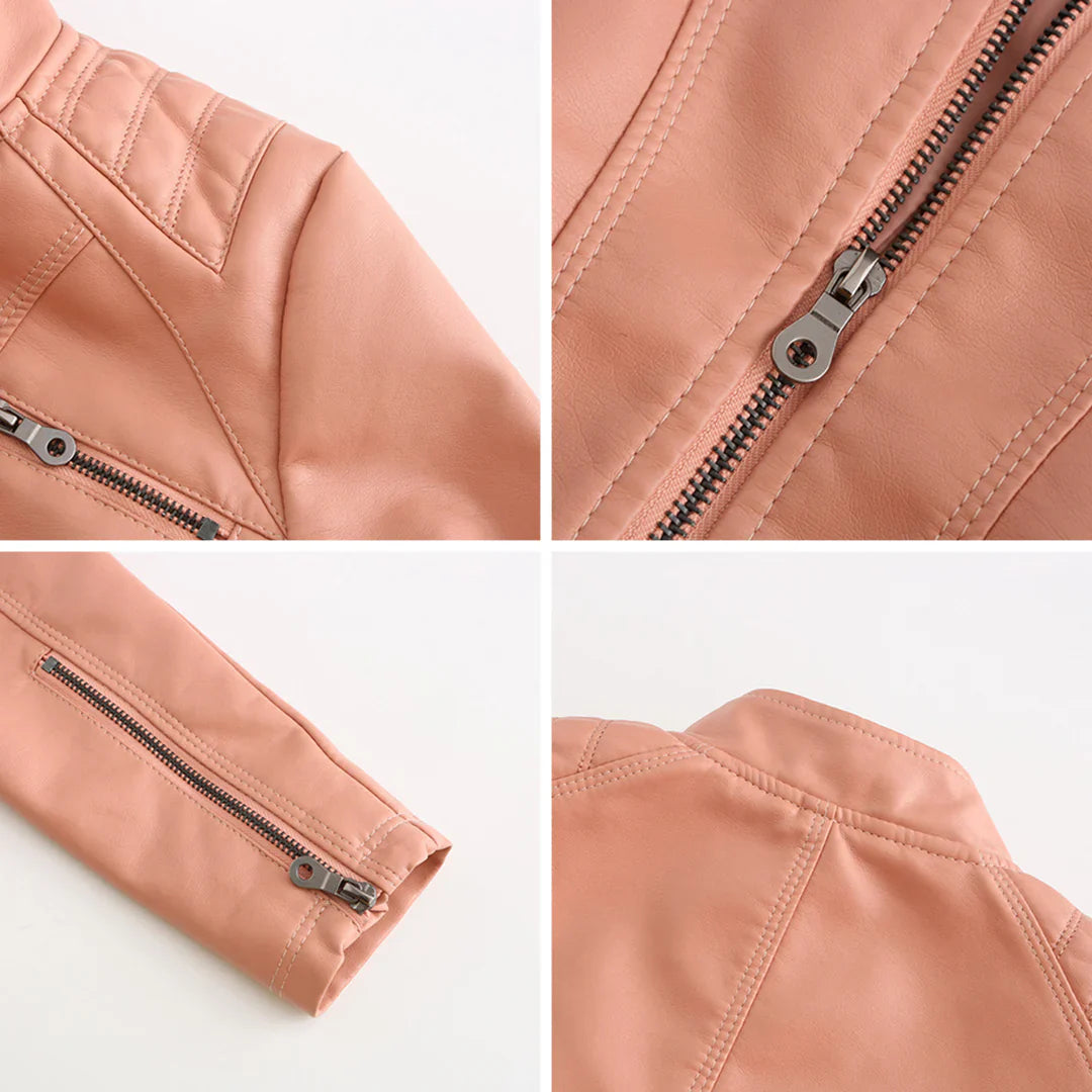 Heidi-Mode | Kunstleder Bikerjack für Damen