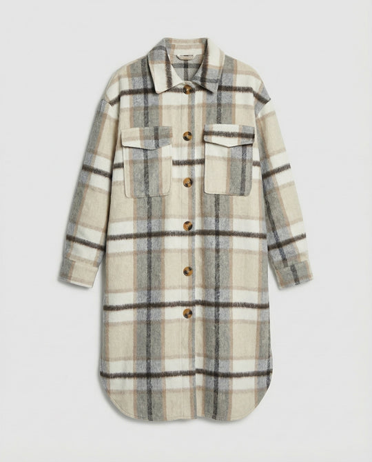 Karierter Damenmantel Herbst Elegant | Heidi-Mode