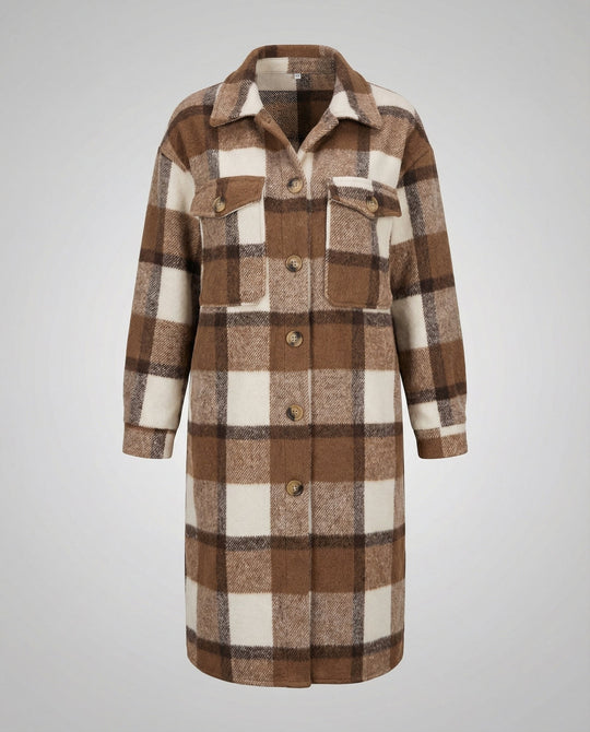 Karierter Damenmantel Herbst Elegant | Heidi-Mode