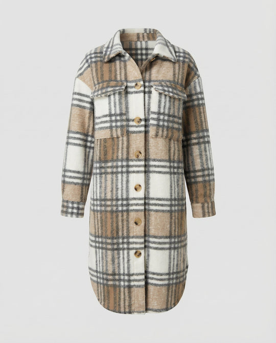 Karierter Damenmantel Herbst Elegant | Heidi-Mode