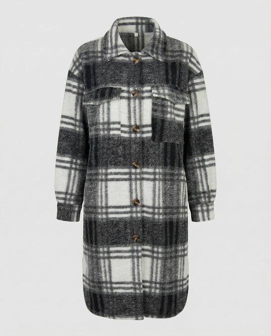 Karierter Damenmantel Herbst Elegant | Heidi-Mode