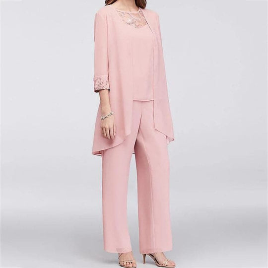 Heidi-Mode | Overall 3 Teile Set Elegante Jacke & Spitze Oben Lockere Passform
