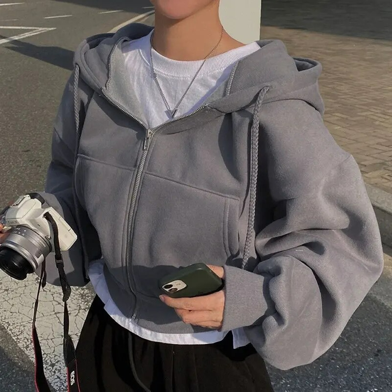 Heidi-Mode | Oversize Reißverschluss Hoodie für Damen
