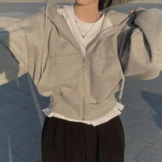 Heidi-Mode | Oversized Zip-Up Hoodie für Damen