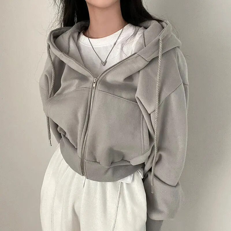 Heidi-Mode - Streetwear Herbst Oversized Zip-Up Hoodie für Frauen