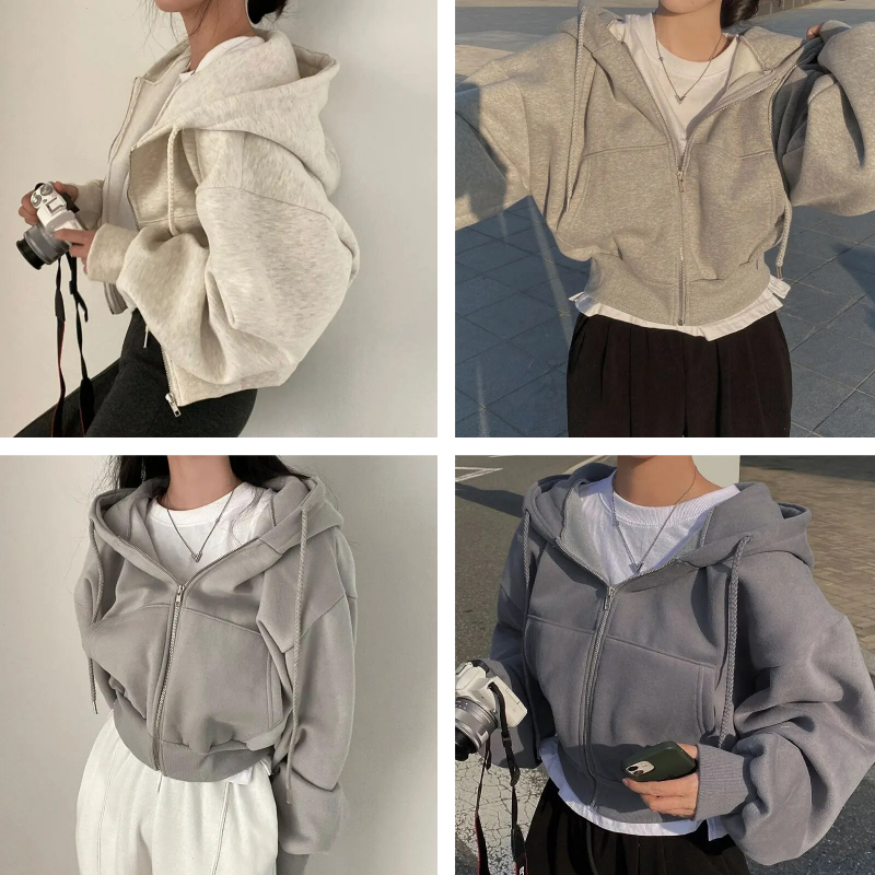 Heidi-Mode | Übergrößen Zip-Up Hoodie Für Damen