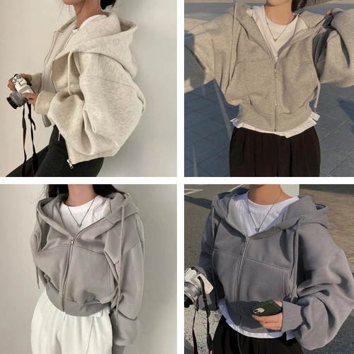 Heidi-Mode - Streetwear Herbst Oversized Zip-Up Hoodie für Frauen