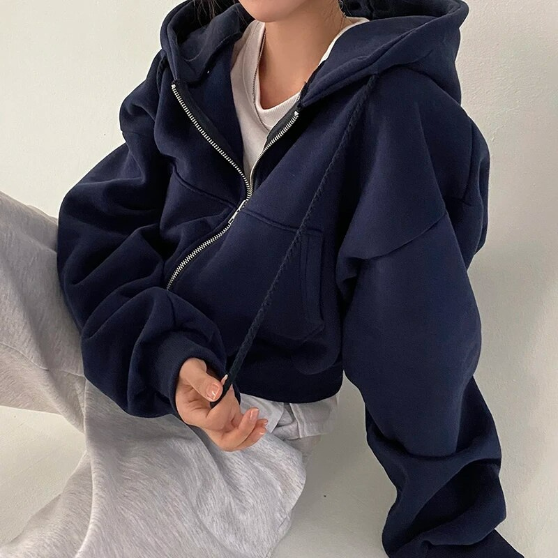 Heidi-Mode | Oversized Zip-Up Hoodie für Damen