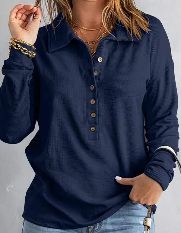 Heidi-Mode | Stilvolle Bluse mit Knöpfen für Damen