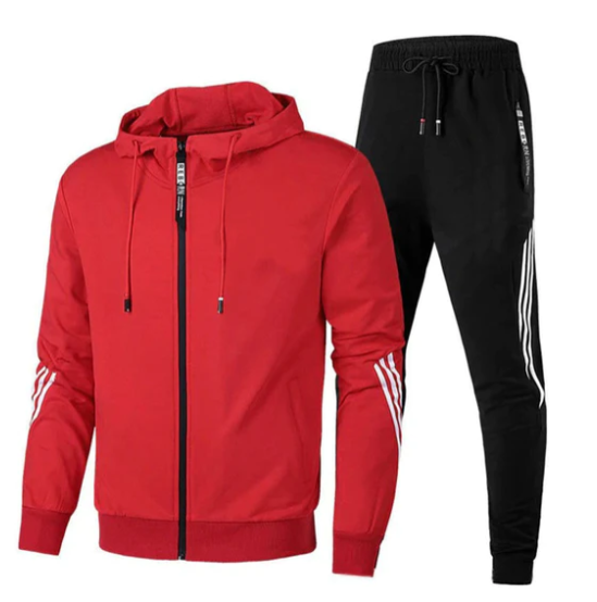 Heidi-Mode | Langärmelig Reißverschluss Kapuzenpulli mit Kordelzug Hose Trainingsanzug Satz