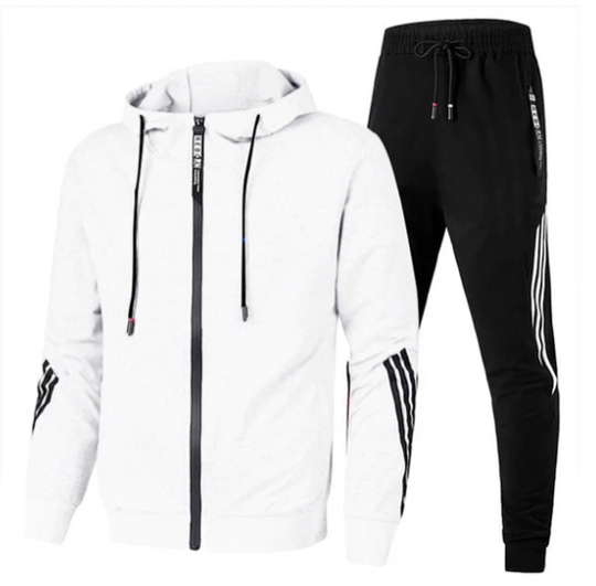 Heidi-Mode | Langärmelig Reißverschluss Kapuzenpulli mit Kordelzug Hose Trainingsanzug Satz