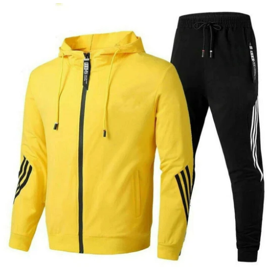 Heidi-Mode | Langärmelig Reißverschluss Kapuzenpulli mit Kordelzug Hose Trainingsanzug Satz