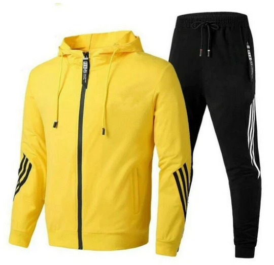 Heidi-Mode | Langärmelig Reißverschluss Kapuzenpulli mit Kordelzug Hose Trainingsanzug Satz