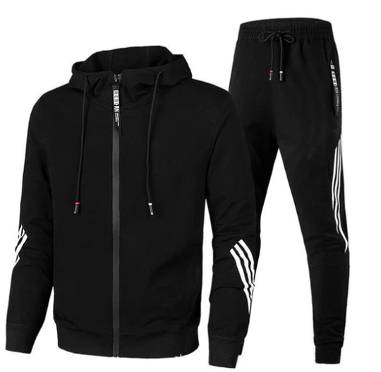 Heidi-Mode | Langärmelig Reißverschluss Kapuzenpulli mit Kordelzug Hose Trainingsanzug Satz