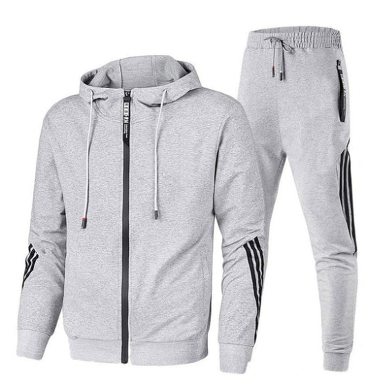 Heidi-Mode | Langärmelig Reißverschluss Kapuzenpulli mit Kordelzug Hose Trainingsanzug Satz