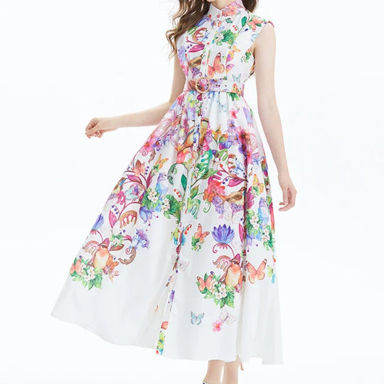 Bloemenprint Chiffon Jurk voor Vrouwen