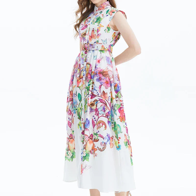 Bloemenprint Chiffon Jurk voor Vrouwen