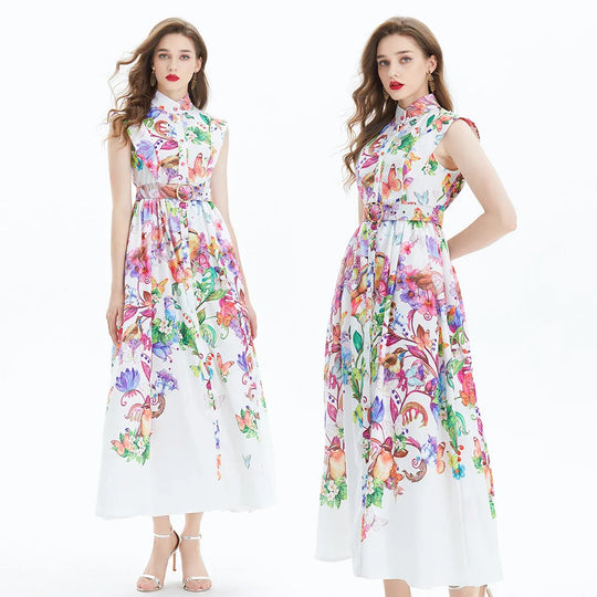 Bloemenprint Chiffon Jurk voor Vrouwen