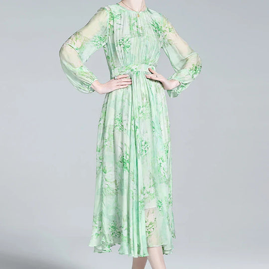 Zijden Bloemenprint Jurk: Elegante Zomerstijl 2024