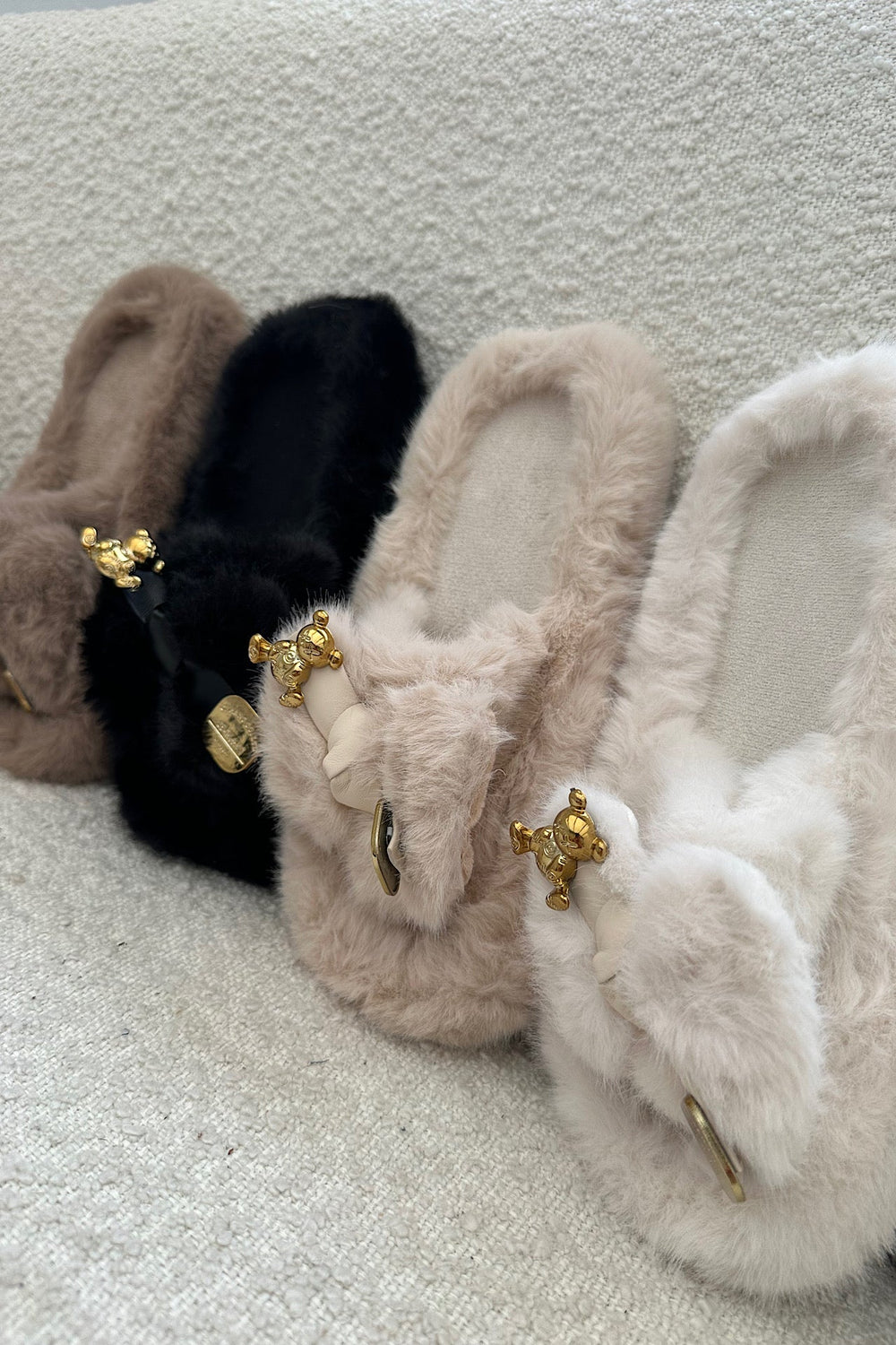 Heidi-Mode | Teddy Hausschuhe Taupe