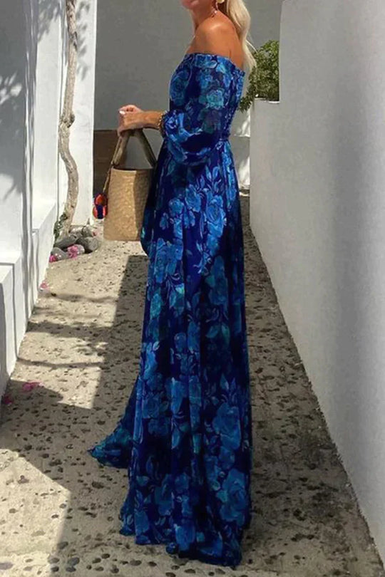 Heidi-Mode | Off-Shoulder Maxikleider mit Blumenmuster, Perfekt für Den Urlaub