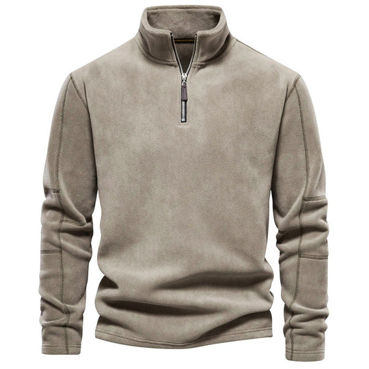 Fleece-Sweatshirt mit Reißverschluss und Kragen