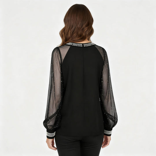 Mesh-Pailletten Damen Top | Heidi-Mode