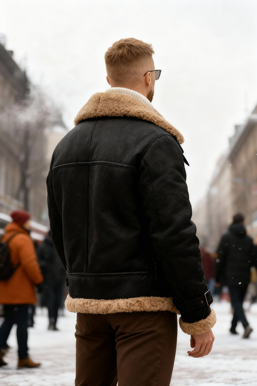 Warme Camel Vintage Herren Winter Fliegerjacke