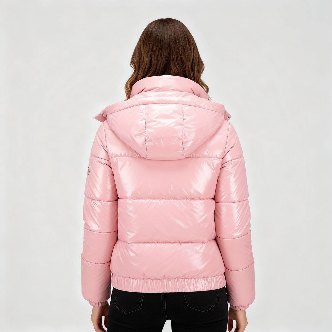 Glänzende Wasserabweisende Thermo Komfort Winterjacke Damen | Heidi-Mode