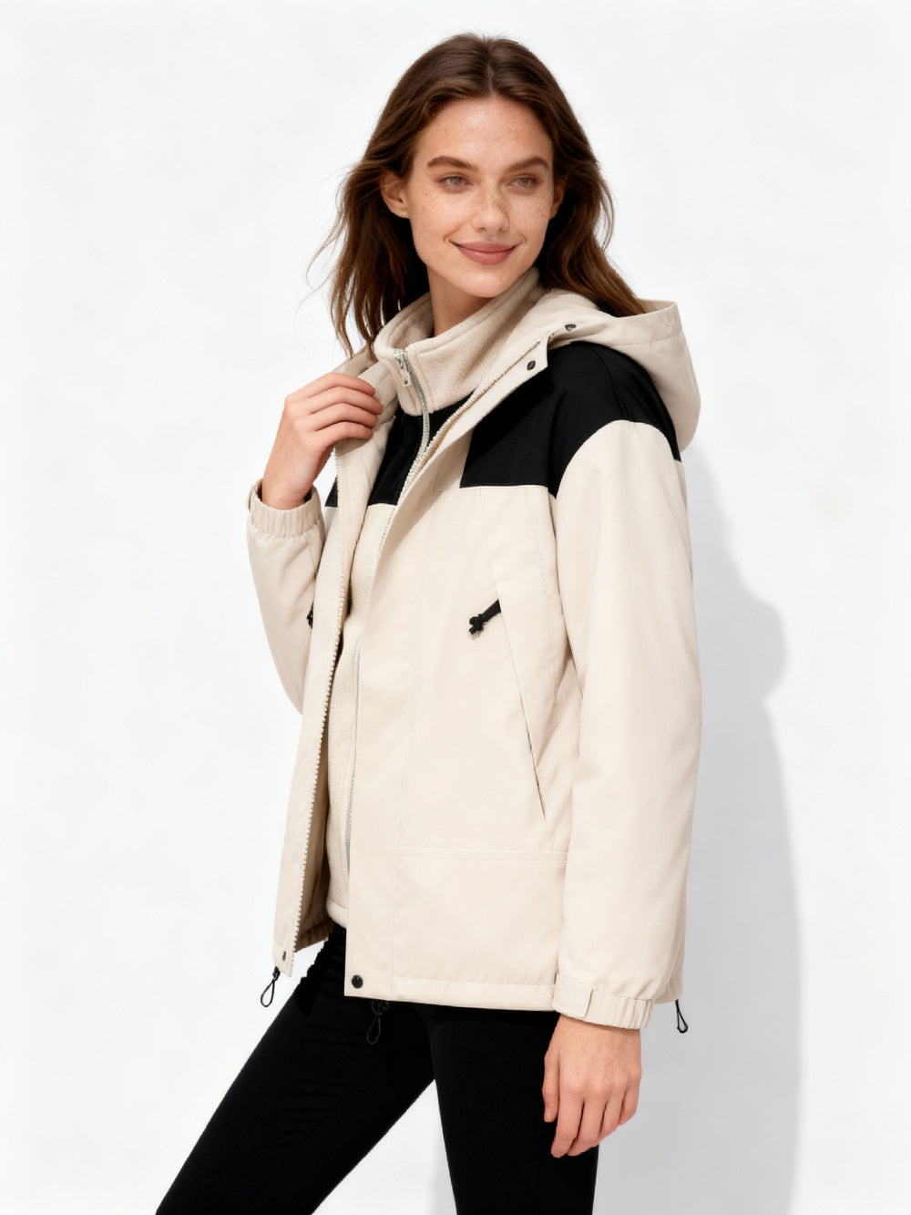 Vielseitige Fleece Kapuzenjacke