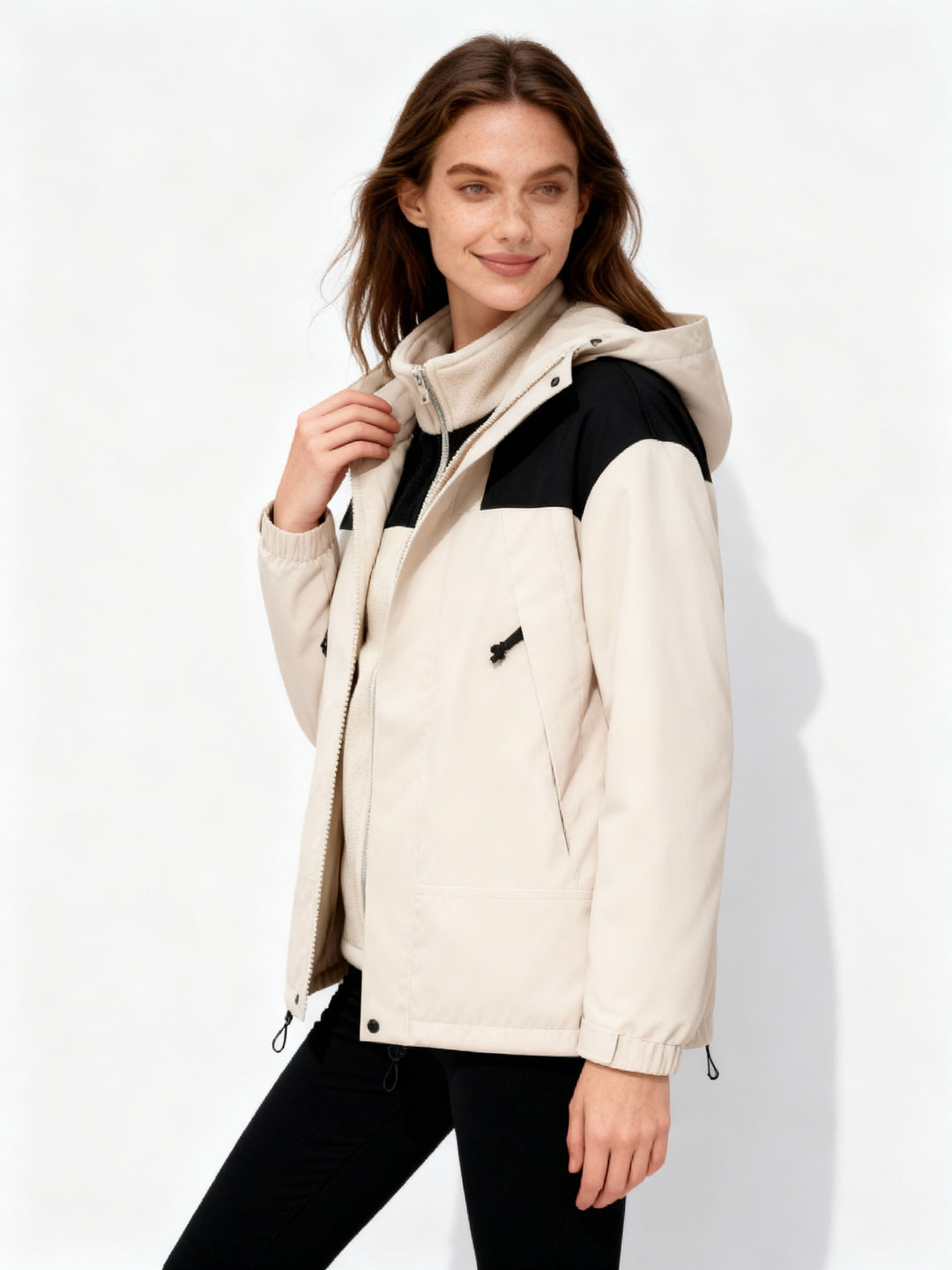 Vielseitige Fleece Kapuzenjacke