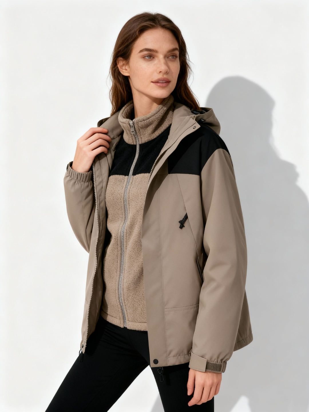 Vielseitige Fleece Kapuzenjacke