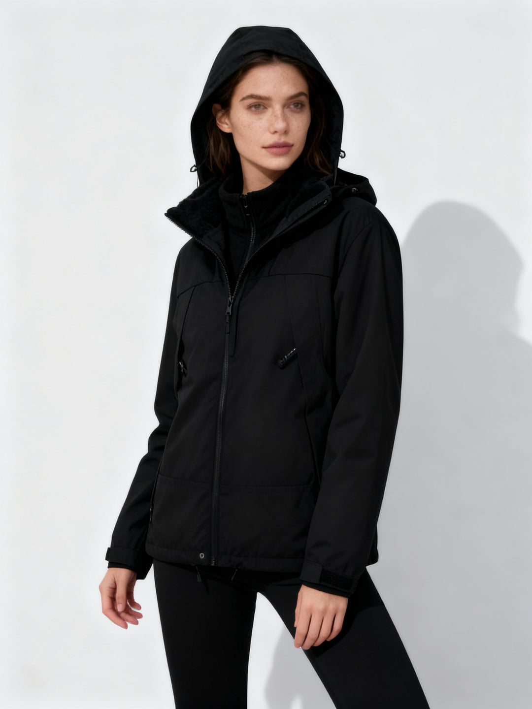 Vielseitige Fleece Kapuzenjacke