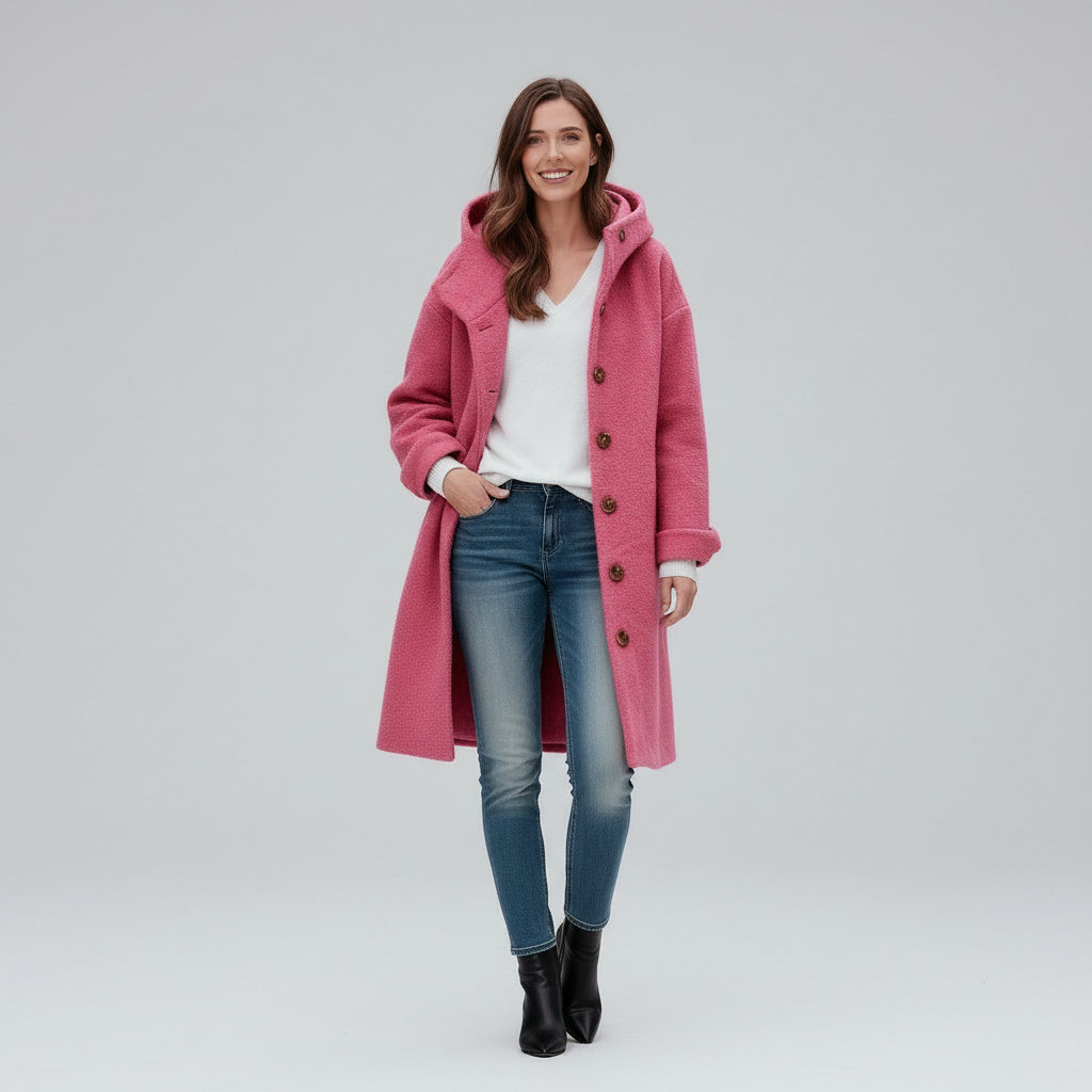 Warmer Damen Fleece Mantel Hoodie