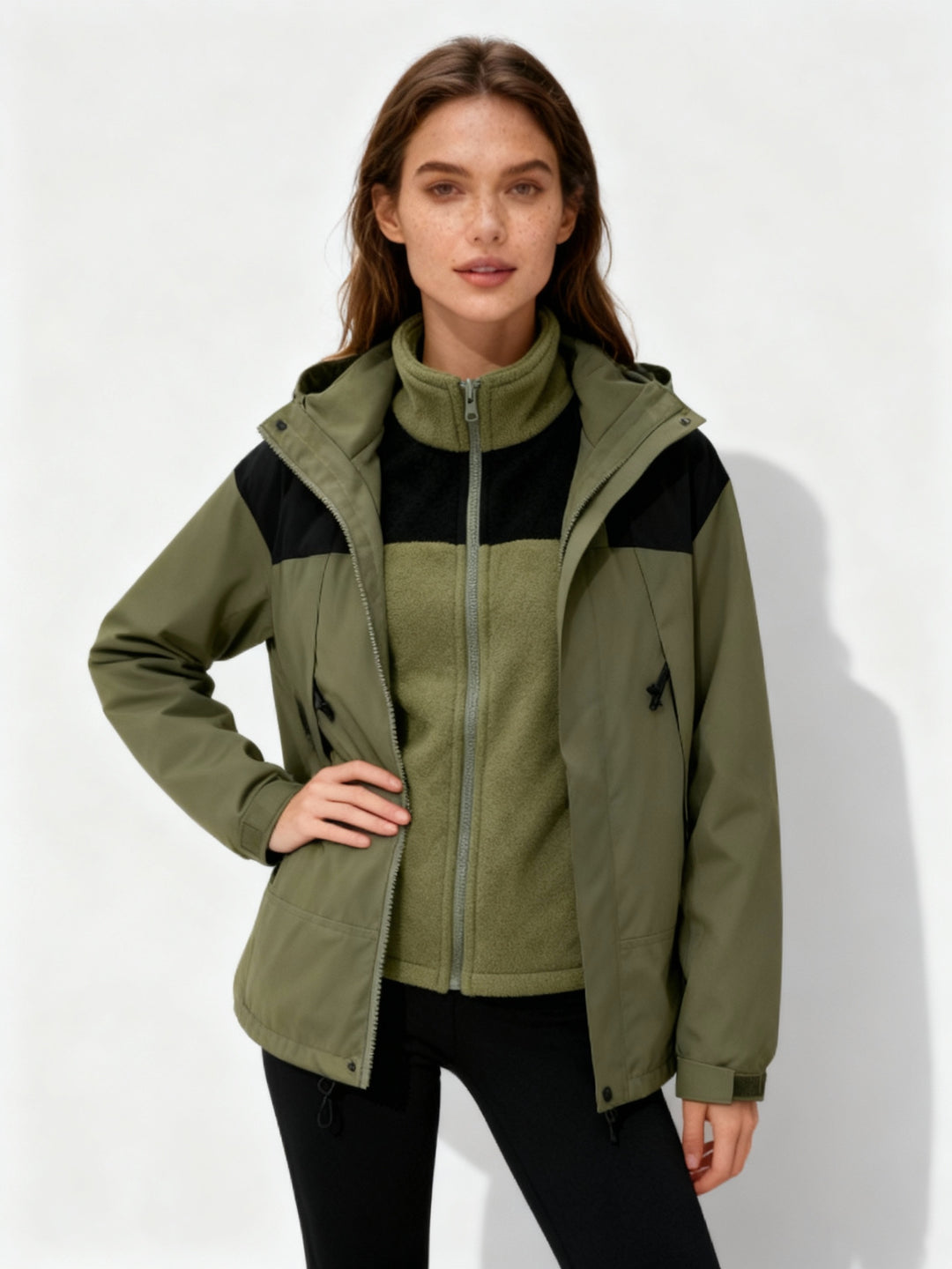 Vielseitige Fleece Kapuzenjacke