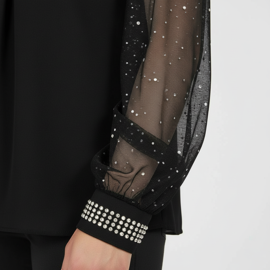 Mesh-Pailletten Damen Top | Heidi-Mode