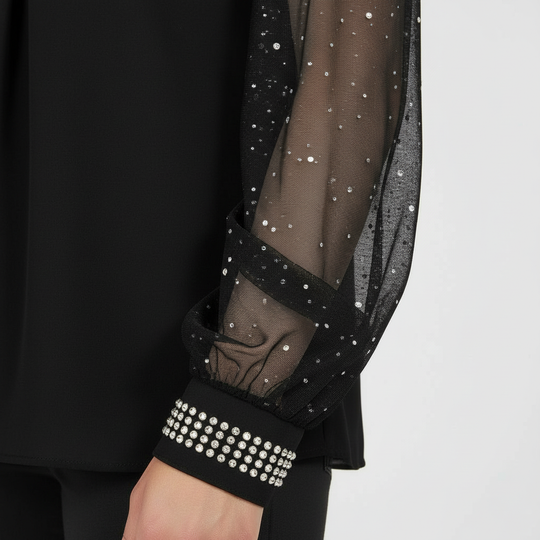 Mesh-Pailletten Damen Top | Heidi-Mode