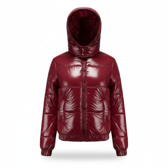 Glänzende Wasserabweisende Thermo Komfort Winterjacke Damen | Heidi-Mode