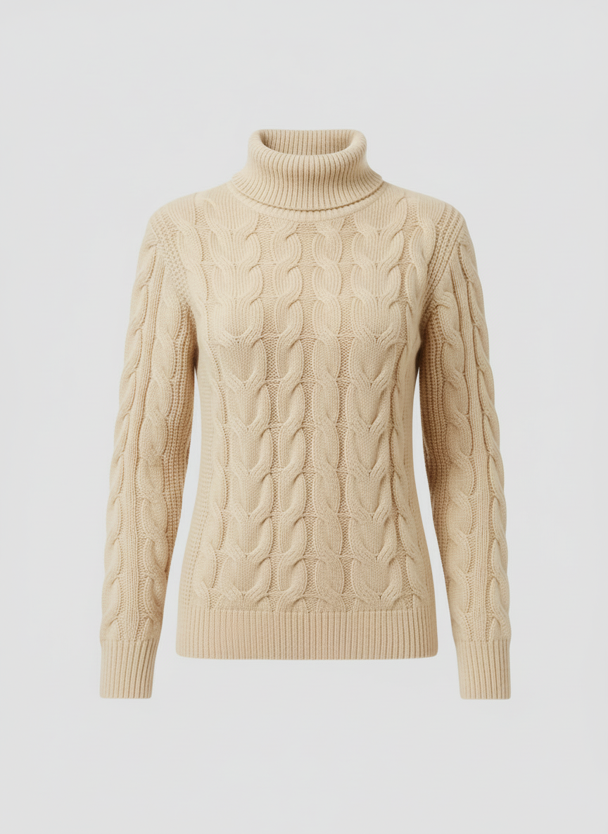 Zopfmuster Rollkragenpullover Damen | Heidi-Mode