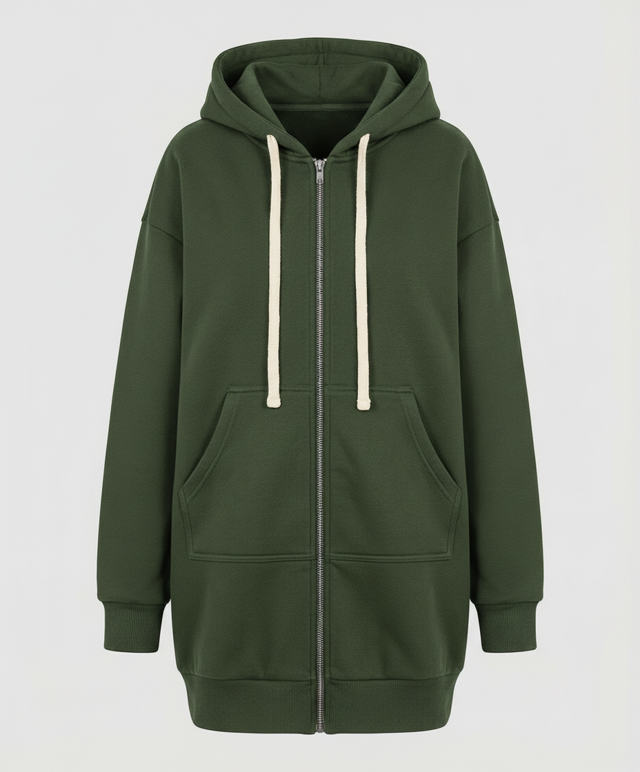 Heidi-Mode | Zip-Up Hoodie knielang