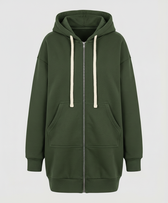 Heidi-Mode | Zip-Up Hoodie knielang
