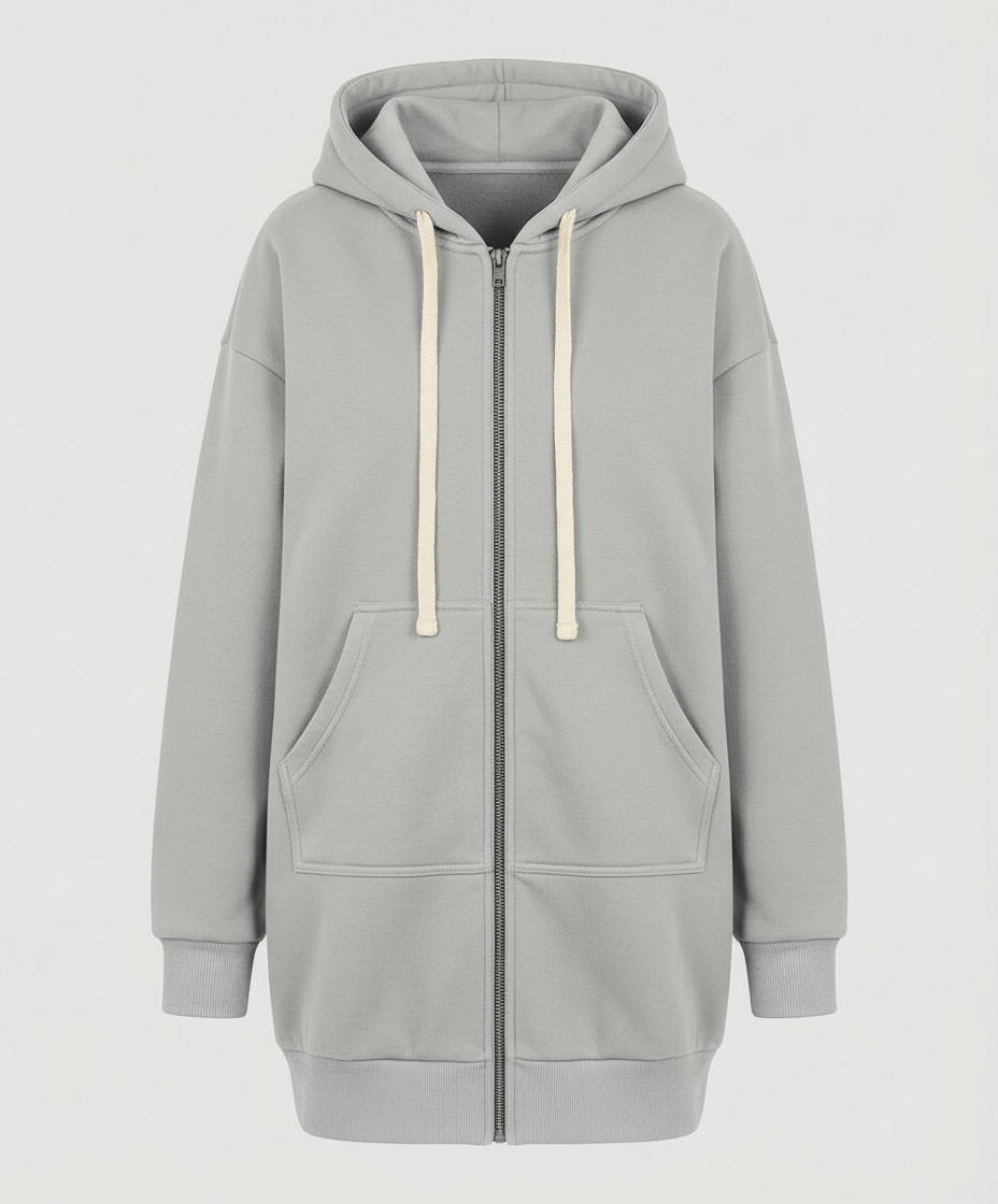Heidi-Mode | Zip-Up Hoodie knielang
