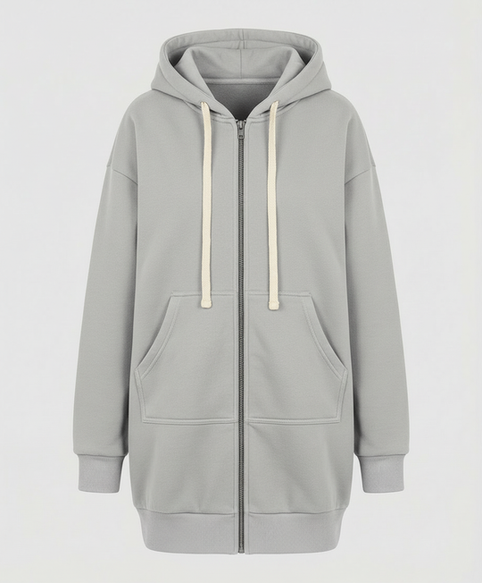 Heidi-Mode | Zip-Up Hoodie knielang
