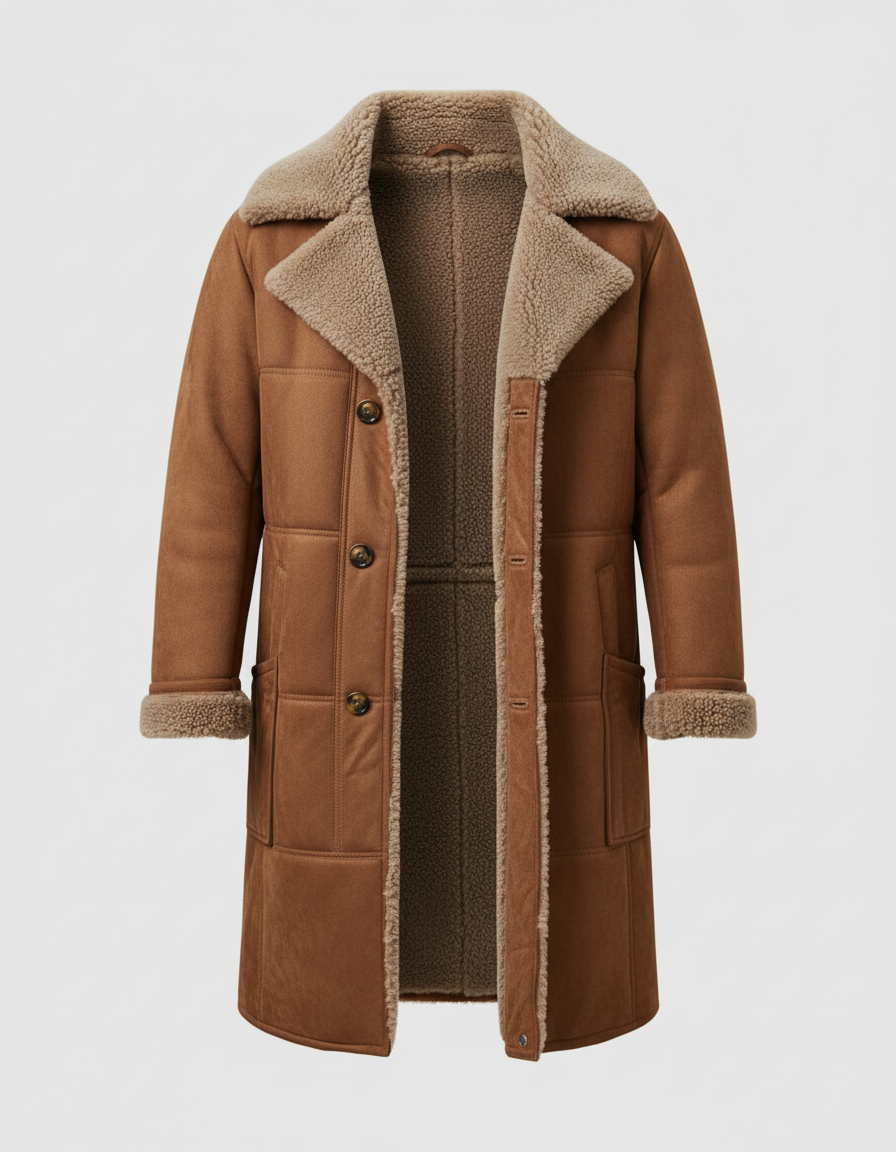 Klassischer Lammfell Pilotenmantel Herren | Heidi-Mode